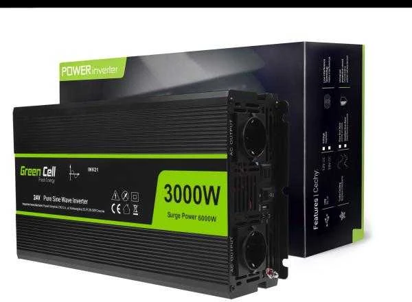 Žalias Cell Inverteris 24V/230V 3000W/6000W Sinusinė išėjimo įtampa Žalias Cell