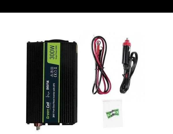 Green Cell Žalias Cell Inverteris 24V/230V 300W/600W sinusinė išėjimo įtampa Žalias Cell