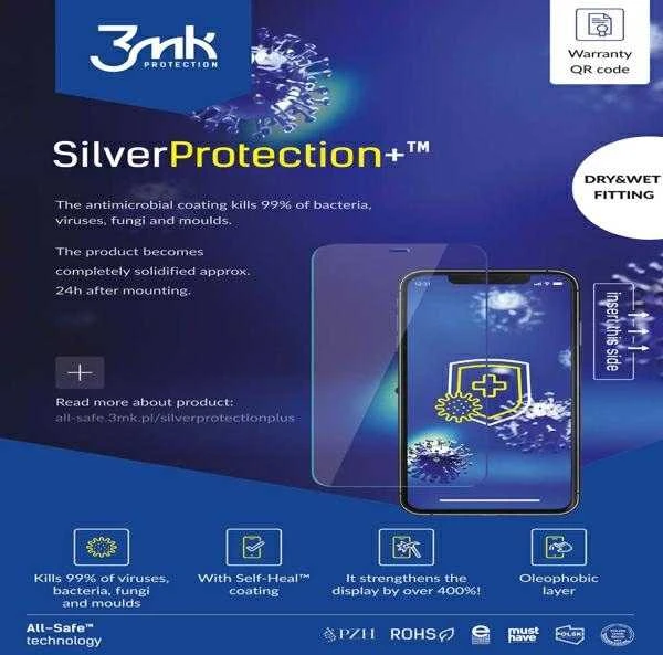 3Mk Protection All-Safe - AIO SilverProtection+ telefono apsauginiai įdėklai, visiškai drėgni, 5 vnt.