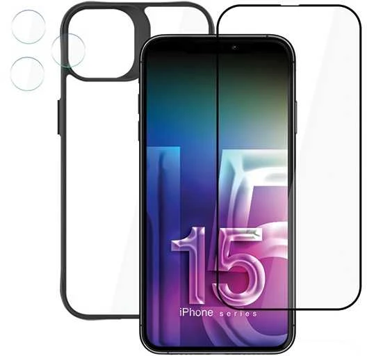 Dėklas Apple iPhone 15 Pro – 3mk komforto rinkinys 4 viename