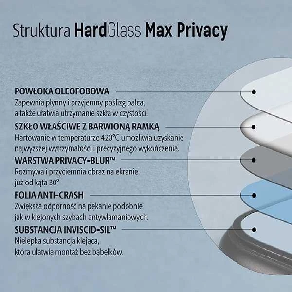 3MK HardGlass Max Privacy ekrano apsauga, Apple, iPhone XS, grūdintas stiklas, skaidrus/Juodas