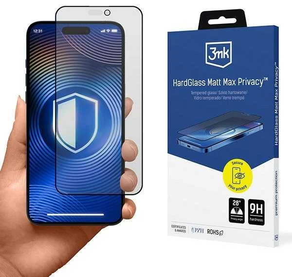 Grūdintas stiklas 3mk Hardglass Matt Max Privatumas Apple iPhone 14 Pro Max