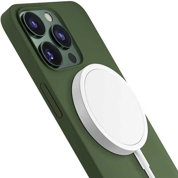 Dėklas Apple iPhone 13 Pro Max – 3mk Hardy Silicone MagCase Alpine Žalias