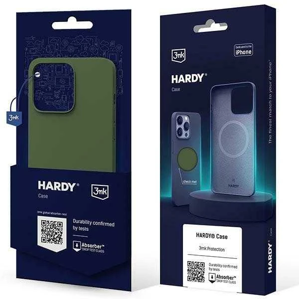 Dėklas 3Mk apsauga 3mk Hardy silikoninis MagCase iPhone 15 Plus - žalias