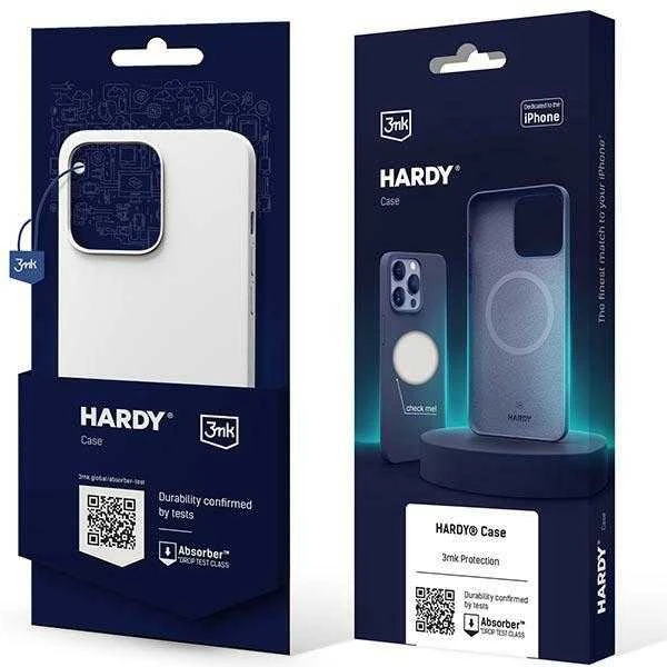 Dėklas 3Mk Protection 3 mk Hardy silikoninis „MagCase“, skirtas „iPhone 15 Plus“ – baltas