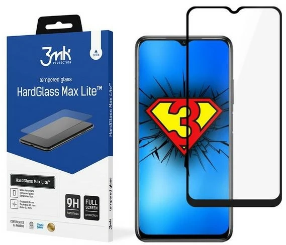 LCD apsauginis stikliukas 3MK Hard Glass Max Lite Xiaomi Redmi 9T/Poco M3 juodas
