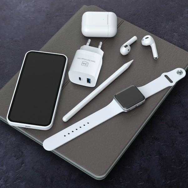 Įkroviklis 3mk Hyper GaN Charger 33W 1xUSB-C + 1xUSB-A baltas