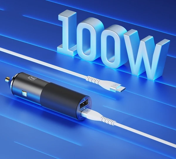 Įkroviklis automobilinis 3mk Hyper Car Charger 100W 1xUSB-C + 1xUSB-A