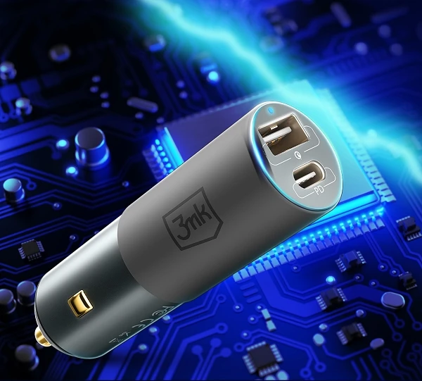 Įkroviklis automobilinis 3mk Hyper Car Charger 100W 1xUSB-C + 1xUSB-A