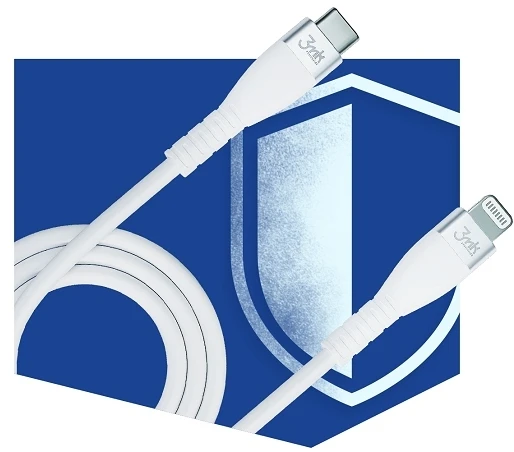 USB kabelis 3mk Hyper Silicone Cable Lightning 20W 1m