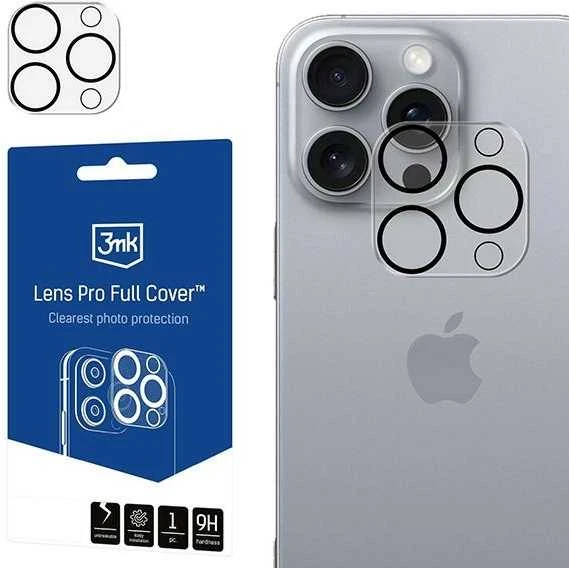 Apsauginis stikliukas kamerai 3mk Lens Pro Apple iPhone 16 Pro/16 Pro Max juodas