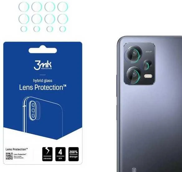 3mk objektyvo apsauga - Kameros objektyvo stiklinis sijonas Xiaomi Redmi Note 12 Pro / Redmi Note 12 Pro+ (4 komplektai)