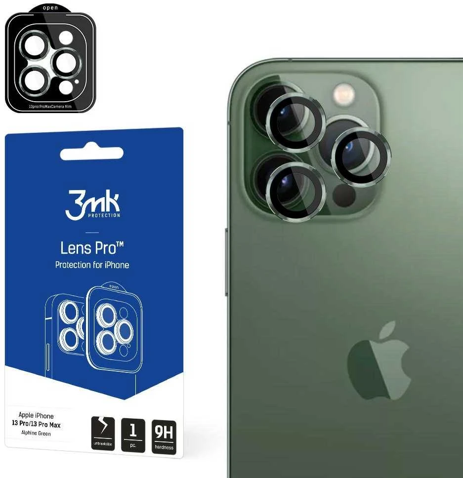 3mk Lens Protection Pro kameros dangtelis Apple iPhone 13 Pro / iPhone 13 Pro Max - Žalias
