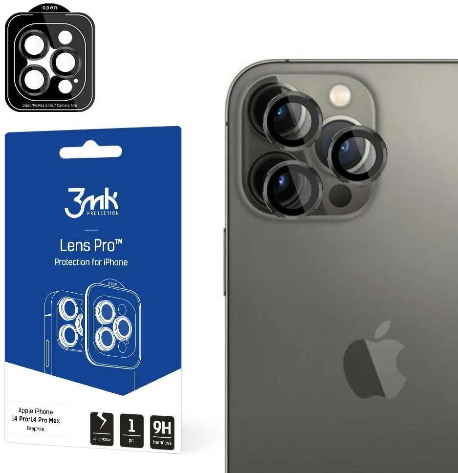 Apsauginis stikliukas kamerai 3mk Lens Pro Apple iPhone 14 Pro/14 Pro Max juodas