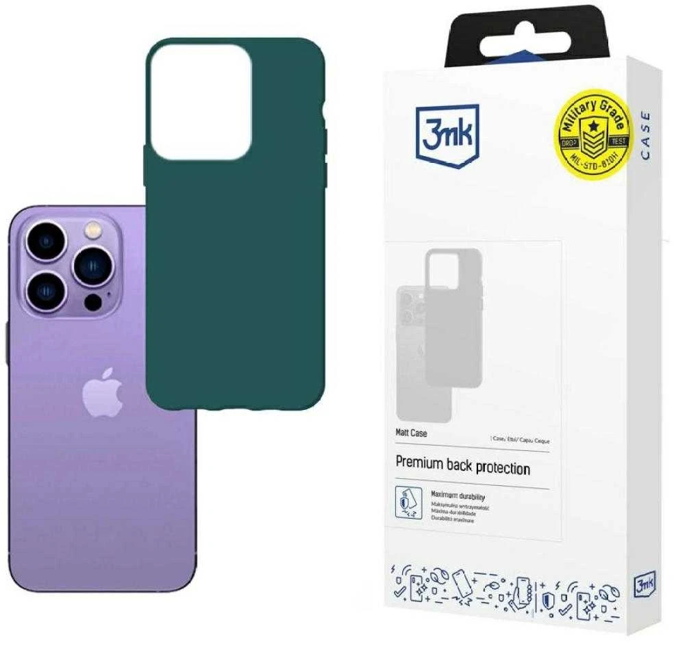 Dėklas 3mk Matt Case Apple iPhone 14 Pro Max tamsiai žalias