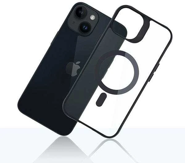 3mk Satin Armor MagCase with MagSafe Apple iPhone 13 / 14 - dėklas telefonui skaidrus with dėklas telefonui juodos spalvos Frame