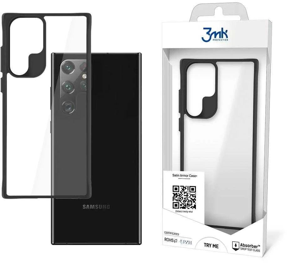 3MK SatinArmor + dėklas Samsung Galaxy S908 S22 Ultra Military Grade