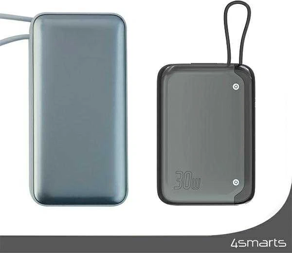4smarts Pocket 10000 mAh 30W su įmontuotu USB-C kabelio kamuoliuku