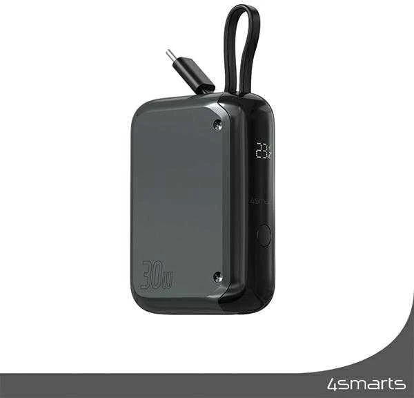 4smarts Pocket 10000 mAh 30W su įmontuotu USB-C kabelio kamuoliuku