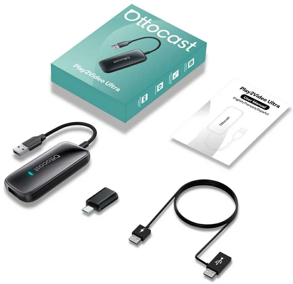 Ottocast CA515-T Play2Video Ultra Android Multimedia Box juoda