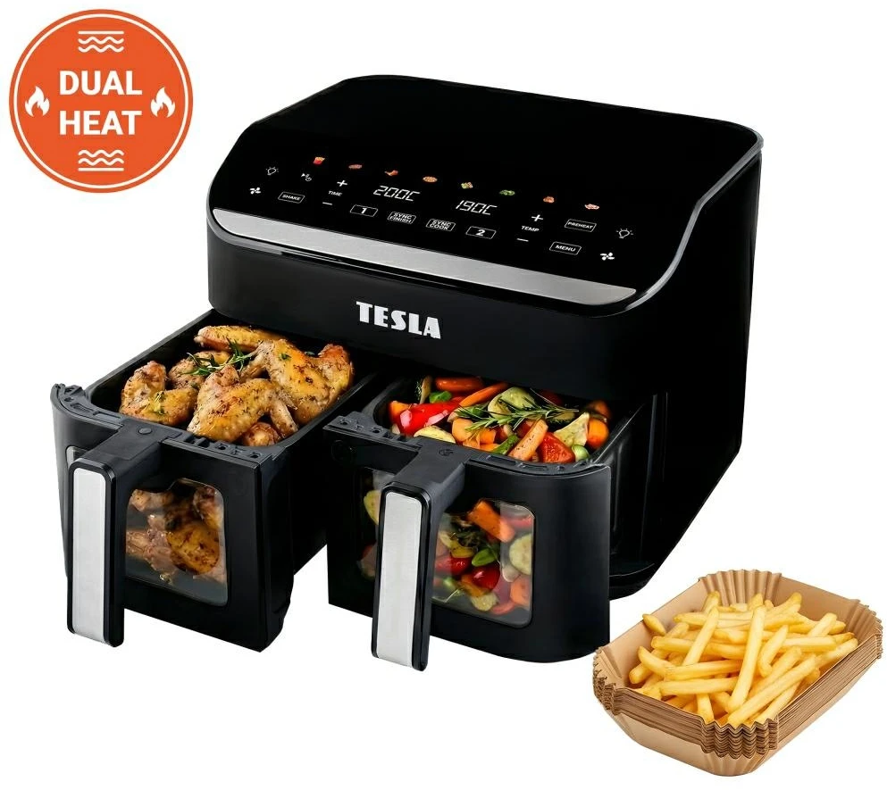 Gruzdintuvė Tesla Aircook DualHeat QD464 XXL 9 l juoda