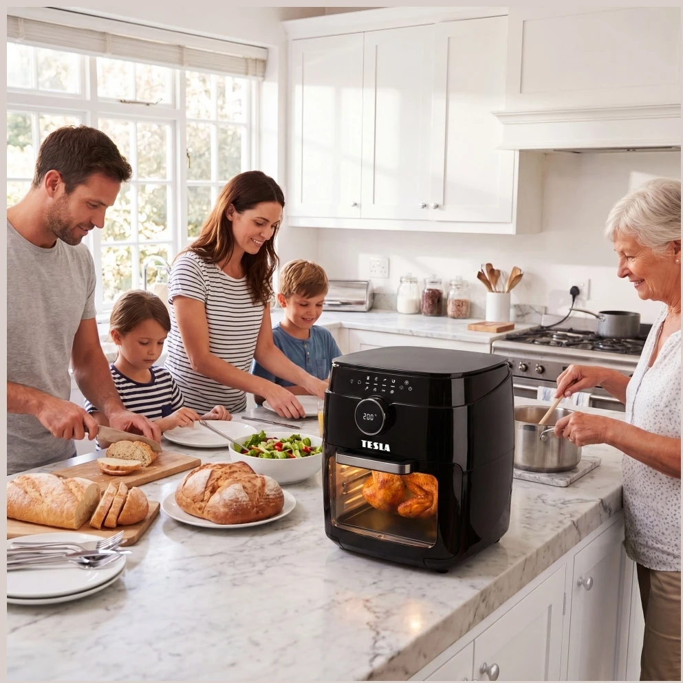Gruzdintuvė Tesla AirCook & Grilis QG800 Wi-Fi 12 l juoda