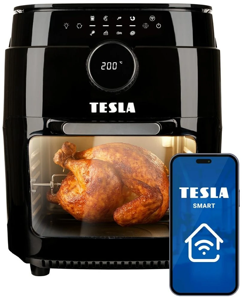 Gruzdintuvė Tesla AirCook & Grilis QG800 Wi-Fi 12 l juoda