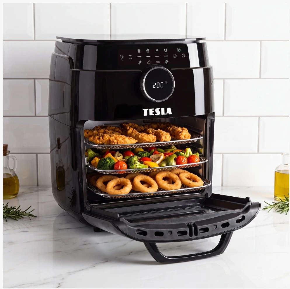 Gruzdintuvė Tesla AirCook & Grilis QG800 Wi-Fi 12 l juoda