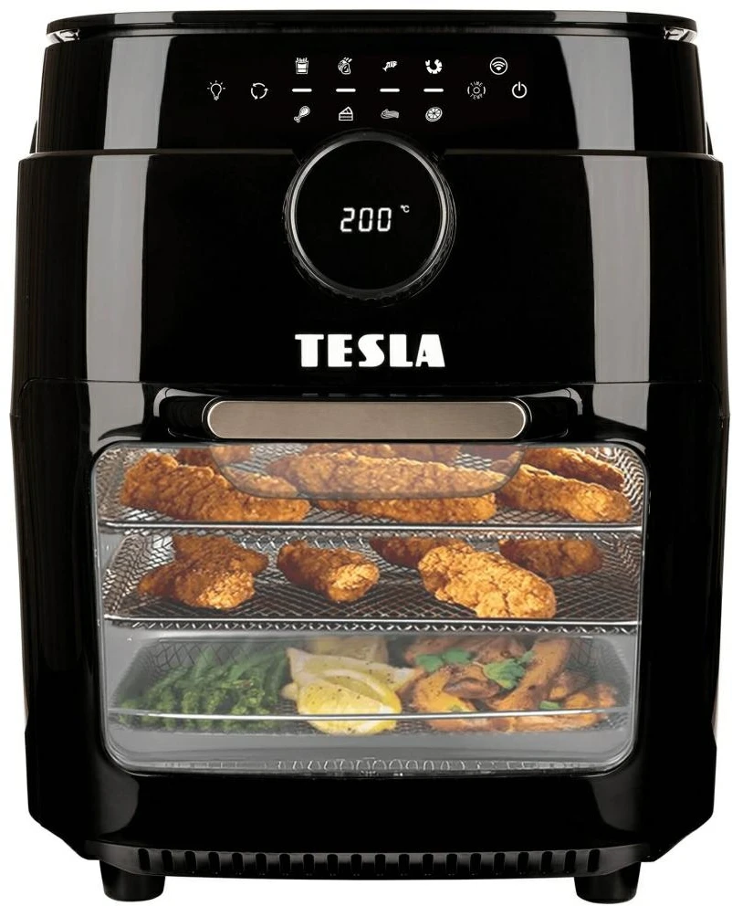 Gruzdintuvė Tesla AirCook & Grilis QG800 Wi-Fi 12 l juoda