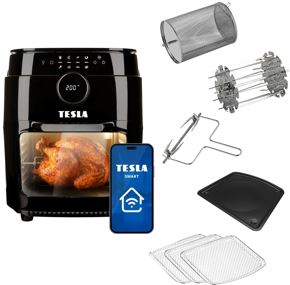 Gruzdintuvė Tesla AirCook & Grilis QG800 Wi-Fi 12 l juoda