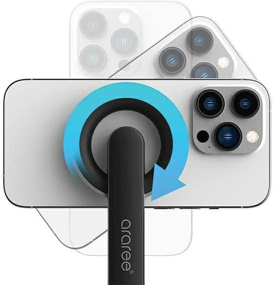 Araree Selfie Stick Bluetooth Magfie Pod juoda/juodas MagSafe Tripod AR60-01727A