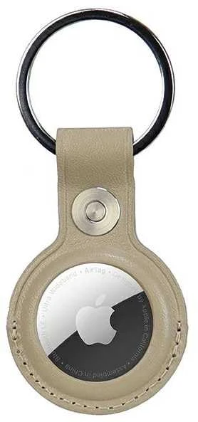 Dėklas Apple AirTag Audi Eko Oda (AU-ATKR-Q3/D1-BG) beige
