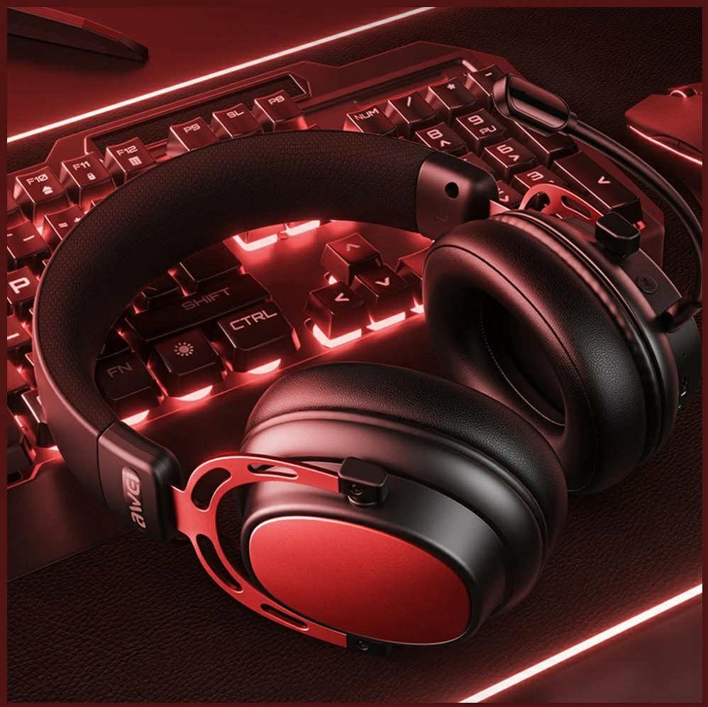Ausinės su lankeliu ant galvos belaidės AWEI AT36 Bluetooth 5.4 su mikrofonu juoda