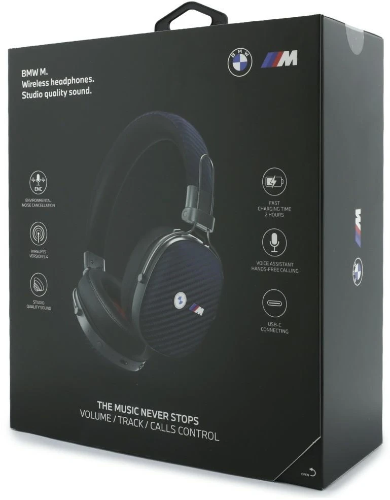 Ausinės su lankeliu ant galvos BMW Carbon Metal Parts ir Logos Bluetooth ENC tamsiai mėlyna