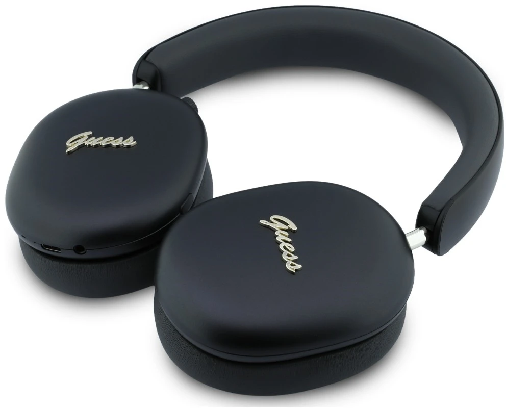 Guess Metallic Script Logo ENC belaidės ausinės, juodos