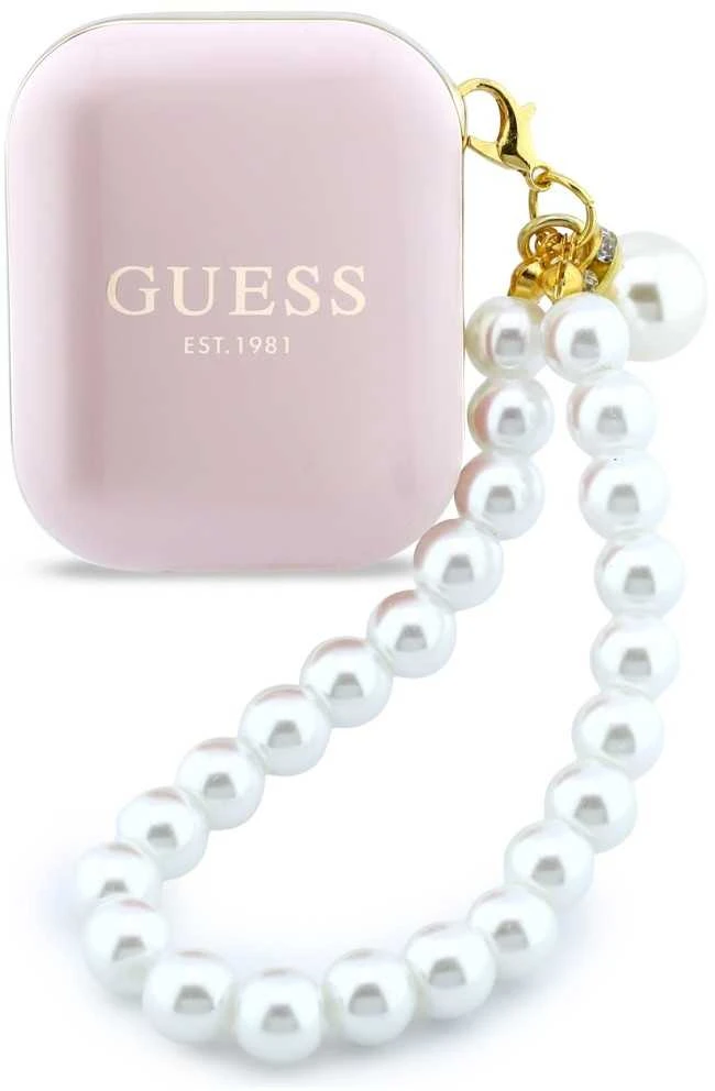 Ausinės Belaidės earphone GUESS TWS Pearl Strap GUE005292 rožinė