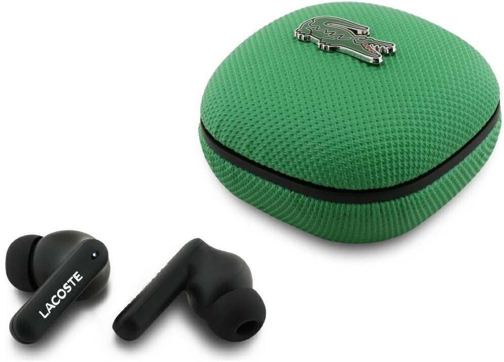 Lacoste Iconic Petit Pique TWS belaidės ausinės žalios spalvos