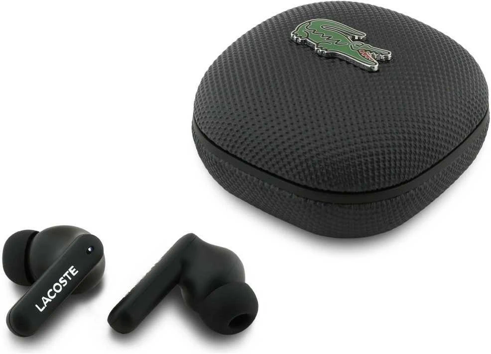 Ausinės Lacoste Iconic Petit Pique TWS Belaidės Earphones juodos spalvos