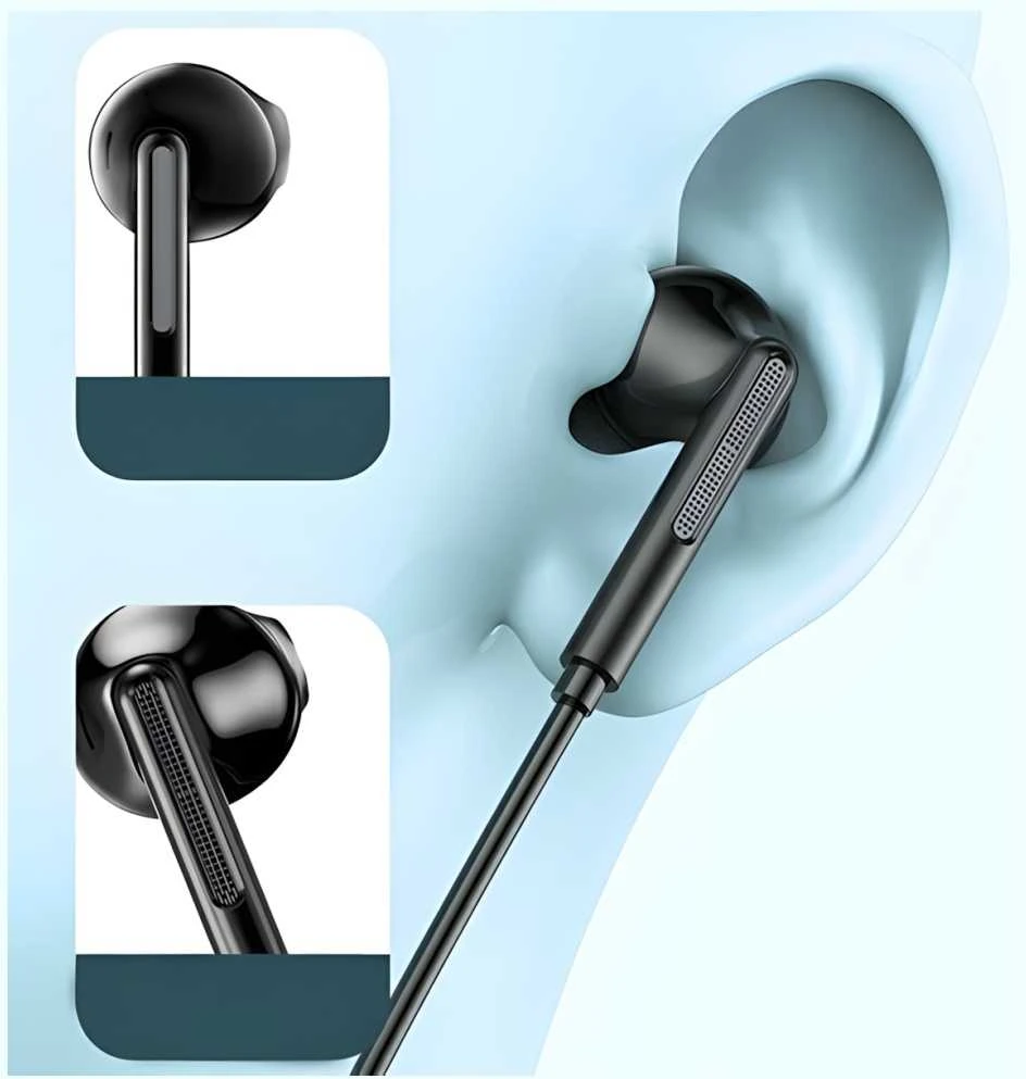 AWEI PC-7T USB-C 1.2m stereo ausinės juodos spalvos