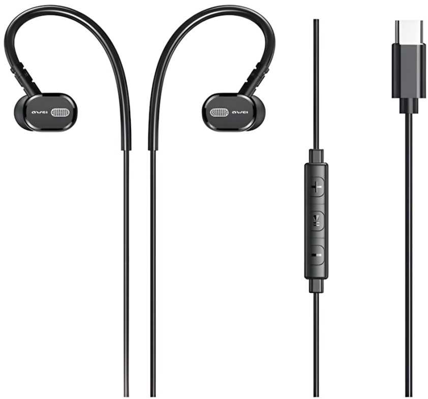 AWEI TC-6 USB stereo ausinės-C juodos spalvos