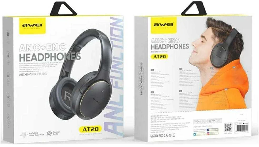 AWEI Bluetooth ausinės AT20 baltos spalvos