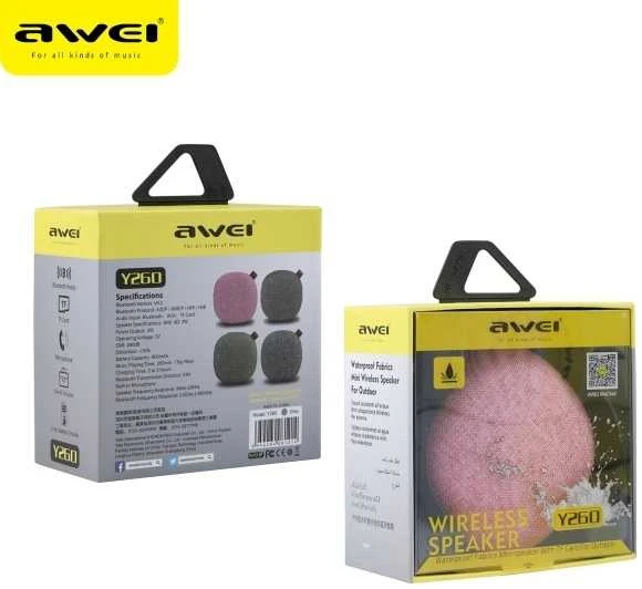 Awei Nešiojama kolonėlė Y260 pilka (AWEI002GRY)