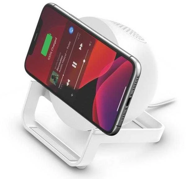 Belkin belaidžio įkrovimo stovas + garsiakalbis BOOST CHARGE Baltas