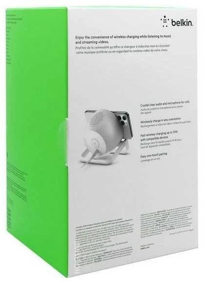 Belkin belaidžio įkrovimo stovas + garsiakalbis BOOST CHARGE Baltas