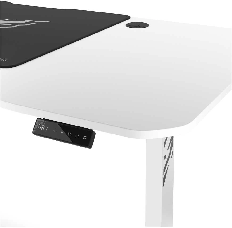 Diablo Chairs Diablo X-Tension 1600 Baltas elektra reguliuojamas Žaidimų Stalas | 1600 x 600 x 1170 mm