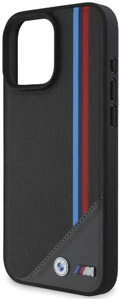 BMW BMHMP16S23 PUTRK Apple iPhone 16 6.1″ juodos spalvos kietas dėklas M Meshed Tricolor Stripes MagSafe