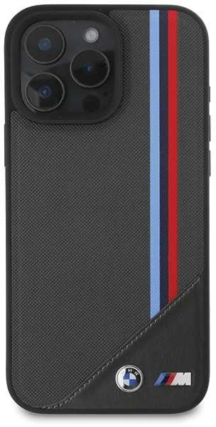 BMW BMHMP16S23 PUTRK Apple iPhone 16 6.1″ juodos spalvos kietas dėklas M Meshed Tricolor Stripes MagSafe