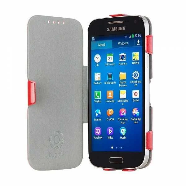 Dėklas Bugatti UltraThin Book i9195 S4 mini raudona 08332