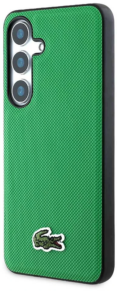 Lacoste Iconic Petit Pique Woven Logo MagSafe dėklas skirtas Samsung Galaxy S25 žalios spalvos