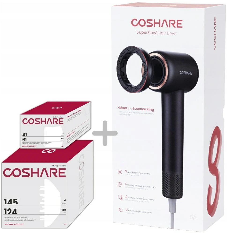 Plaukų džiovintuvas Coshare HD10E Pro (juodas)